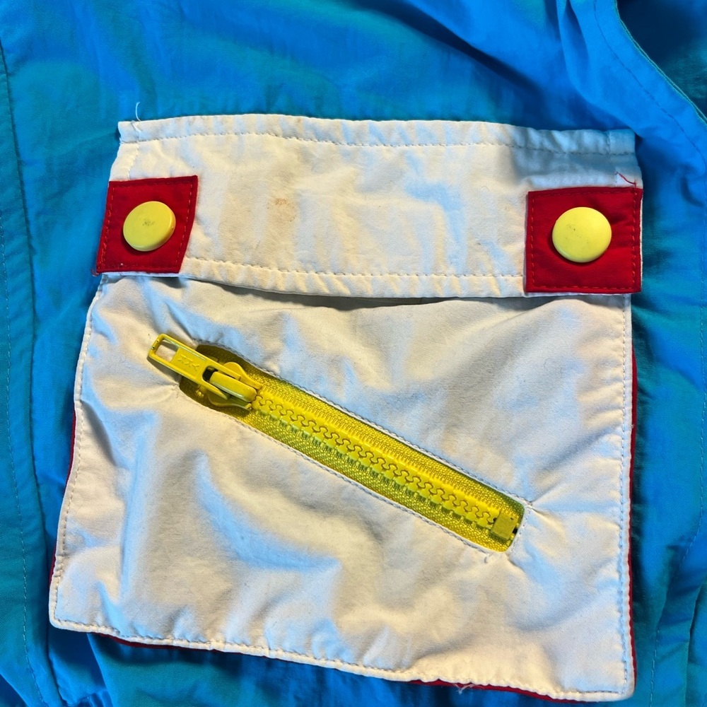 Vintage OSSI SKIWEAR SKI SUIT - Kids Size 4 Blue, Yellow, Red - HONG KONG - Picture 8 of 12
